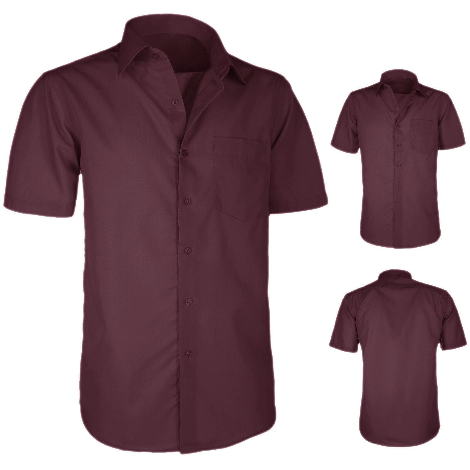 Camicia Uomo Comoda Con Taschino 15 S Bordeaux Uomo Abbigliamento T shirt maglie e camicie da uomo Camicie classiche