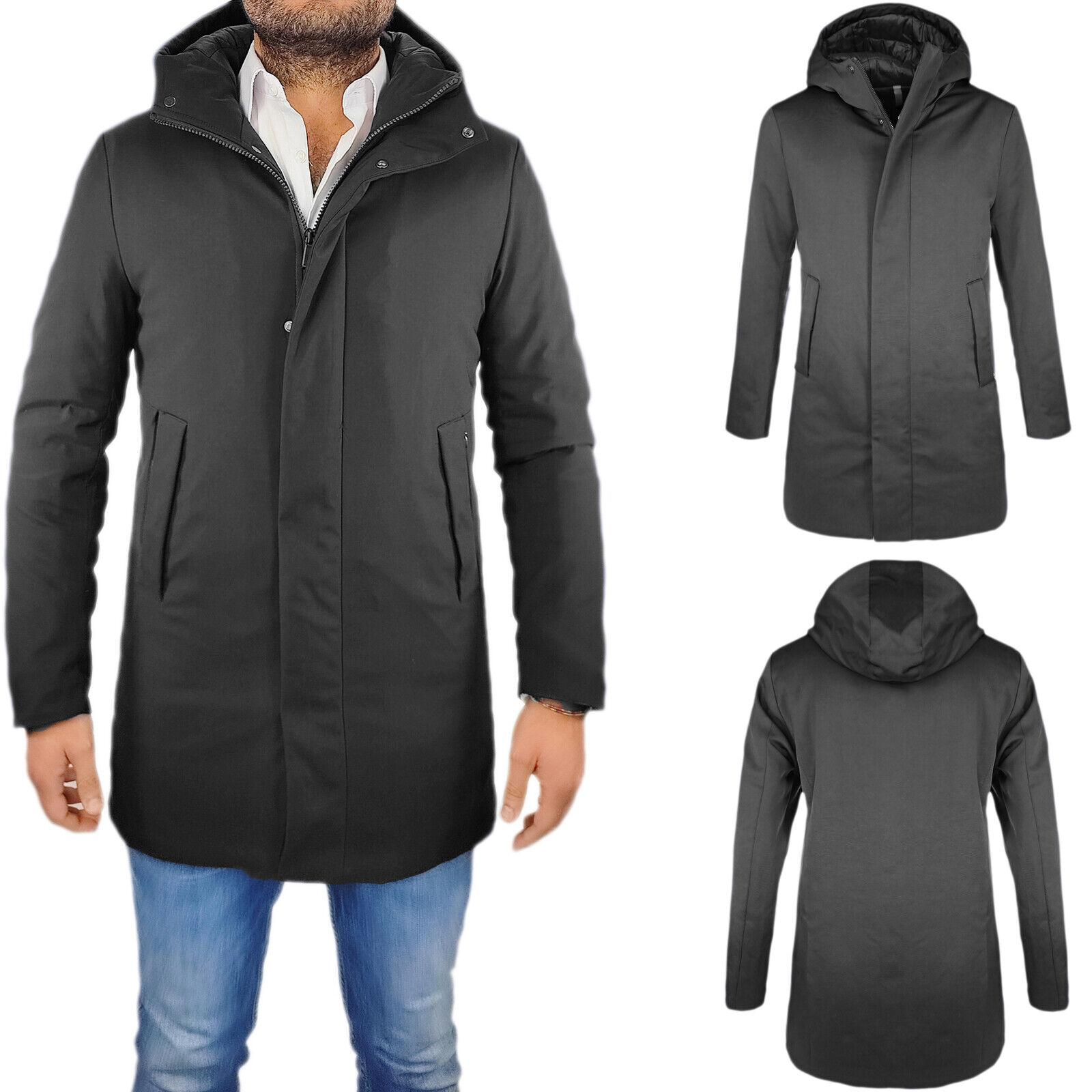 Giubbotto Uomo Invernale Lungo 2XL 54 Nero Uomo Abbigliamento Capispalla